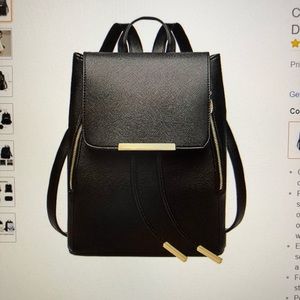 Coofit Black Faux Leather Backpack